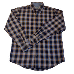 GH BASS CO@ Plaid Flannel Button Up Shirt 100% Cotton Casual Mens Size M